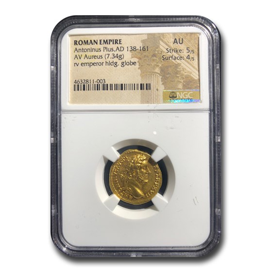Roman Empire Gold Aureus Antoninus Pius (138-161 AD) AU NGC Roman Empire Gold Aureus Antoninus Pius (138-161 AD) AU NGC
